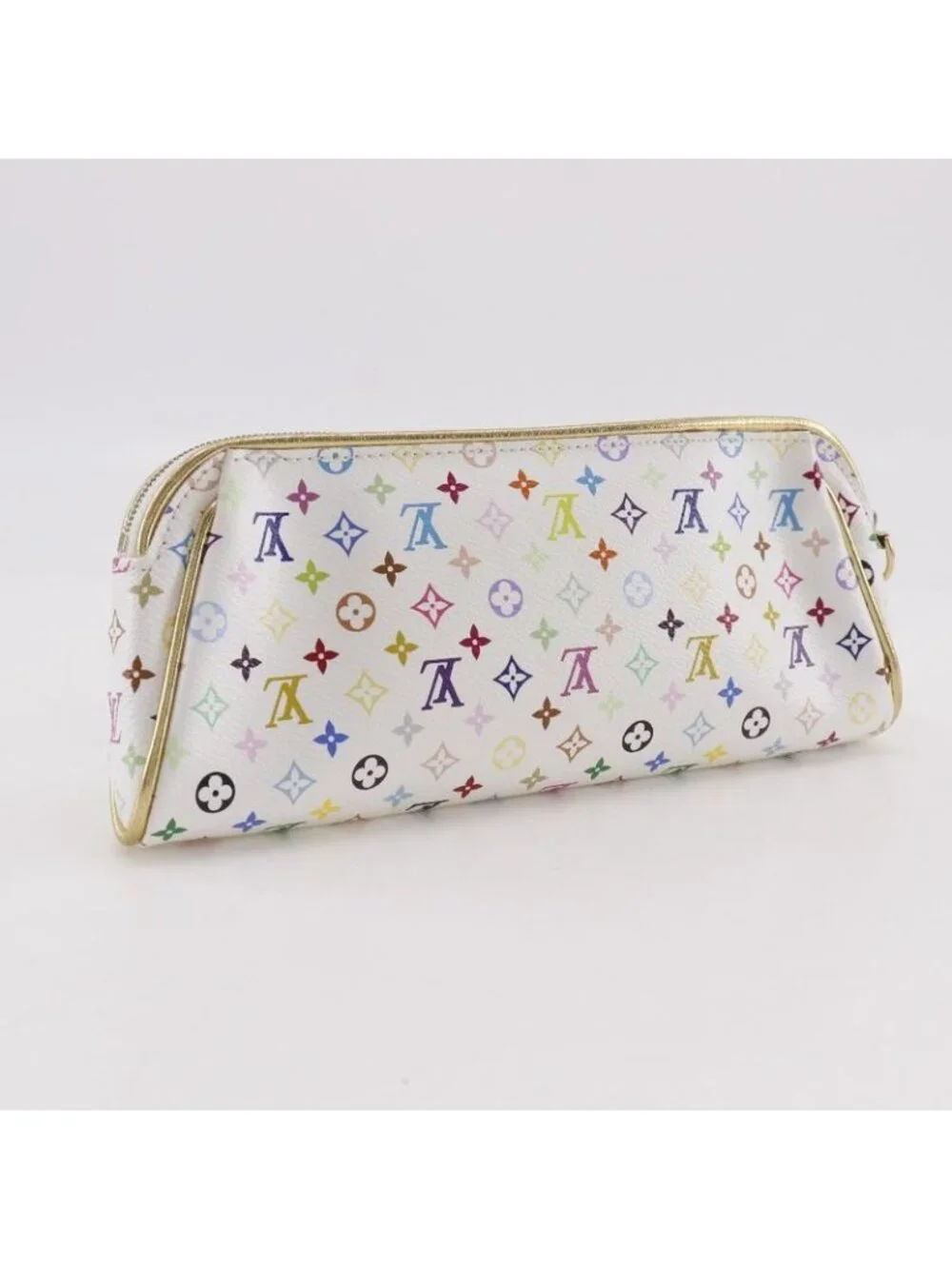 Louis Vuitton Kate Pouch Monogram Multicolor Blanc White Clutch - Picture 3 of 10
